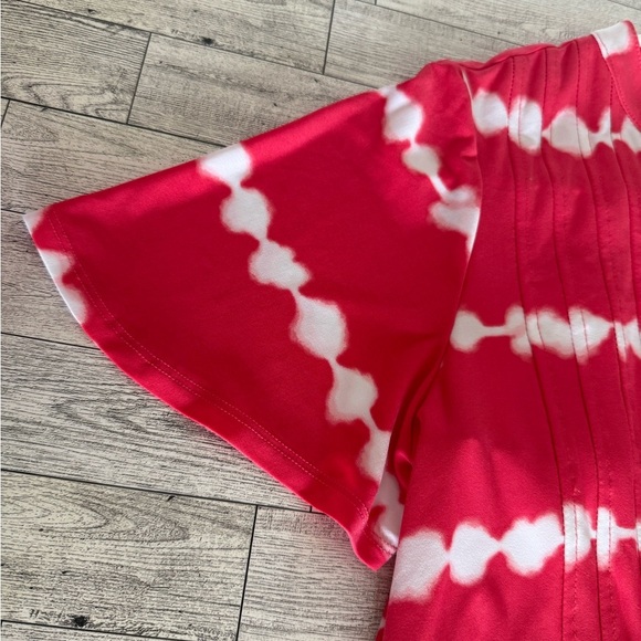 Kim Rogers bright pink and white tie-dye style blouse-size small - Picture 5 of 5
